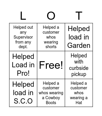 Lot Tech Appreciation Bingo Card