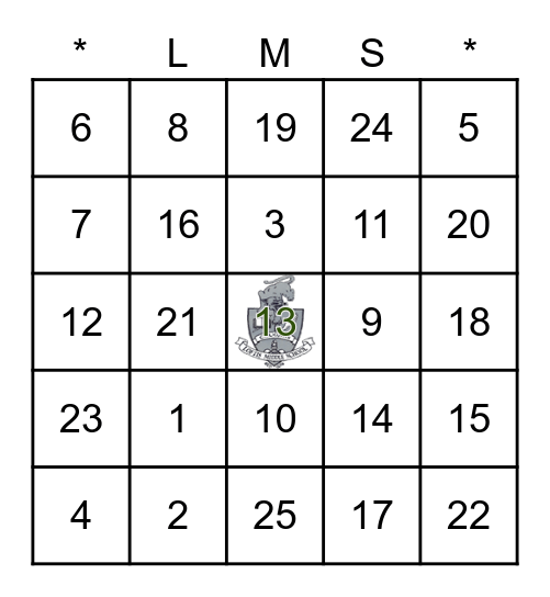 Loftis Middle School Basketball Fundraiser Bingo Card