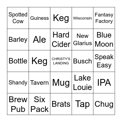 BEER BINGO Card
