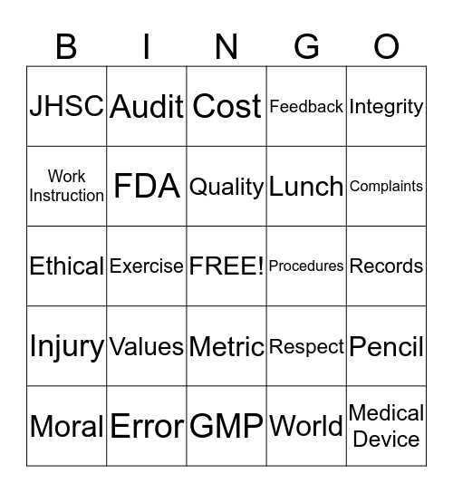 AGM Bingo - 01 May 2015 Bingo Card