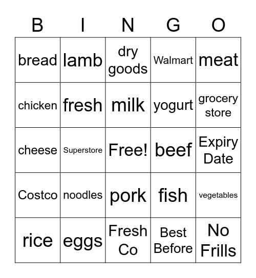 Best Before (BB) Bingo Card