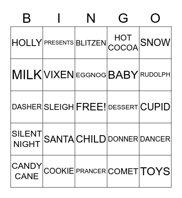 CHRISTMAS Bingo Card