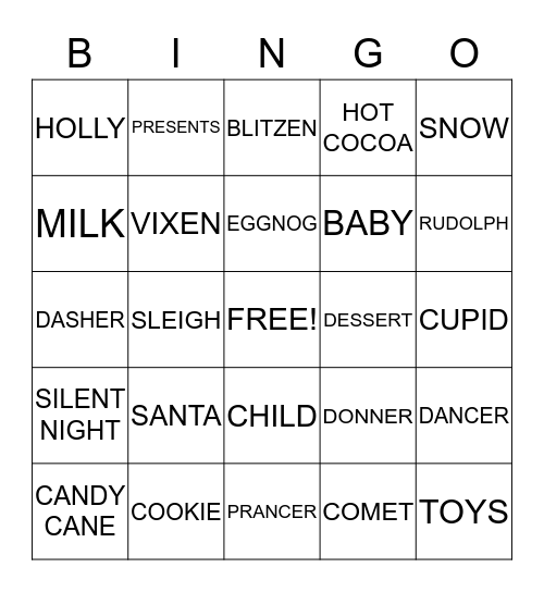 CHRISTMAS Bingo Card