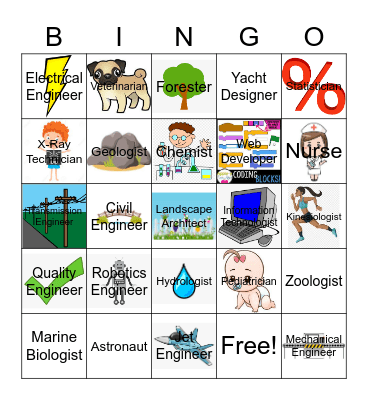 STEAM Careers Bingo Card