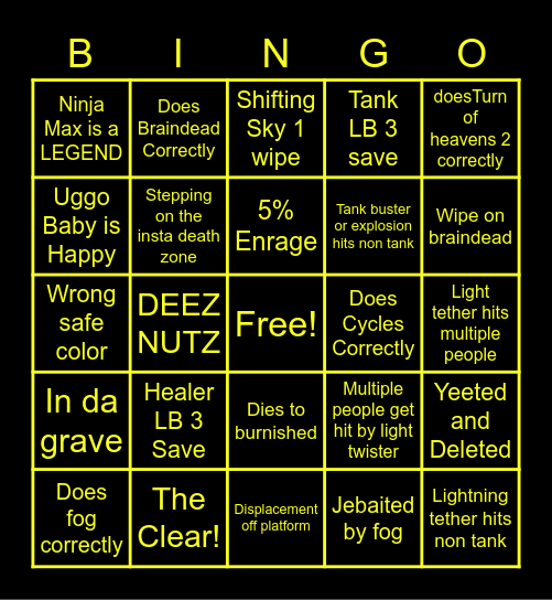 E11 Bingo Card
