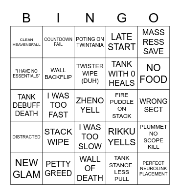 UCOB Bingo Card