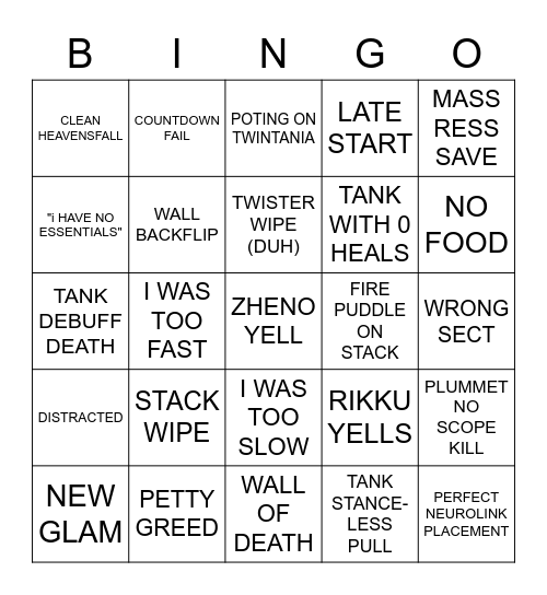 UCOB Bingo Card