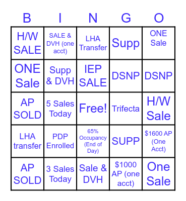 Sales Bingo Card