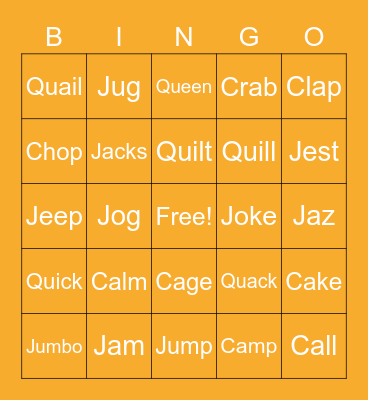 Phonics Bingo! Bingo Card