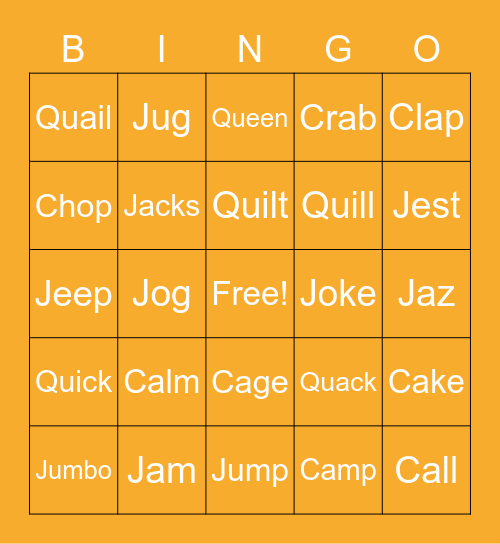 Phonics Bingo! Bingo Card