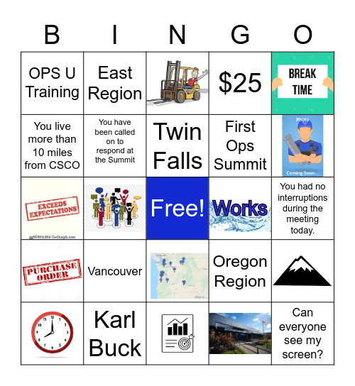 2021 OPS Summit Bingo Card