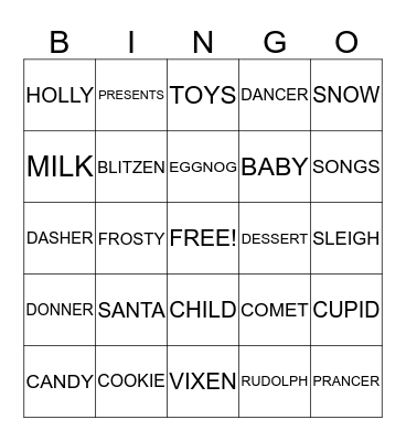 CHRISTMAS Bingo Card