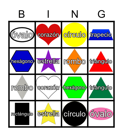 Figuras Geometricas Bingo Card
