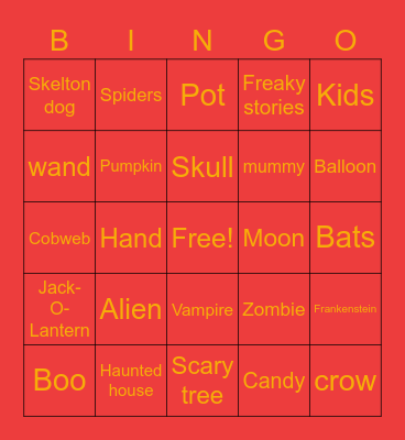 Halloween Bingo Card