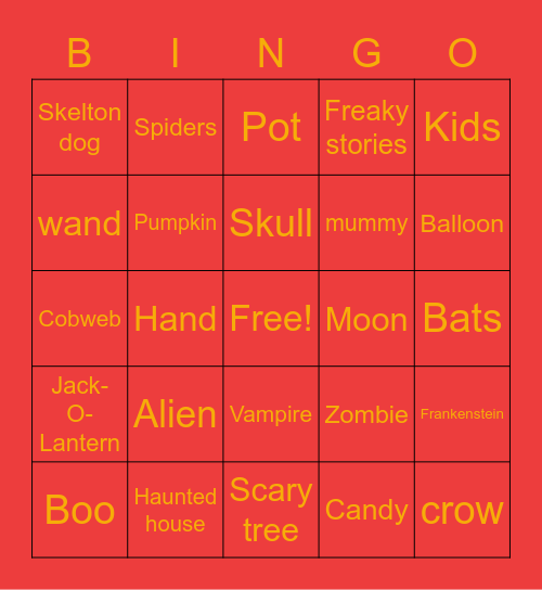 Halloween Bingo Card