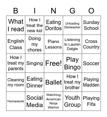 Every Square Inch Bingo Card