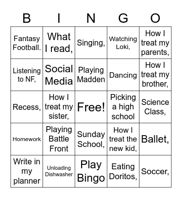 Every Square Inch Bingo Card