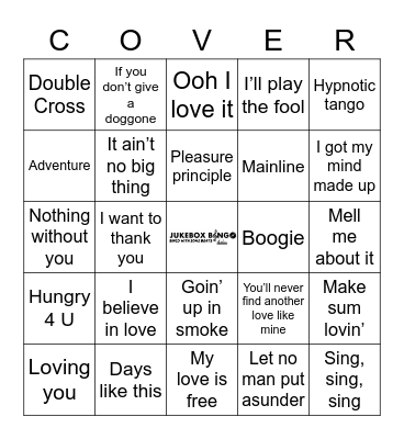 JUKEBOX Bingo 100421 Disco Coverall Bingo Card