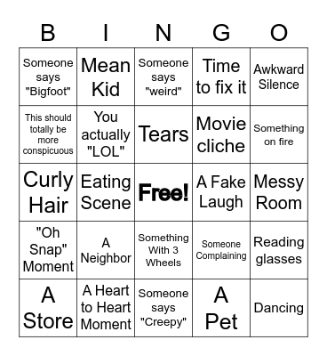 MOVIE Bingo Card
