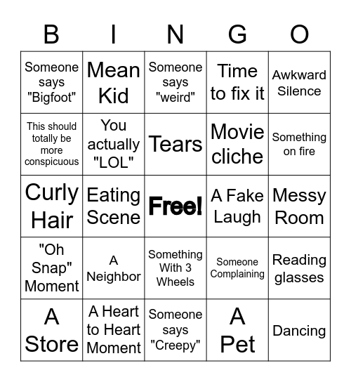 MOVIE Bingo Card