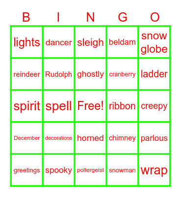 Christmas Bingo Card