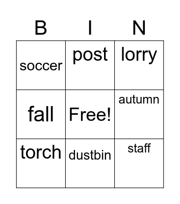 Santi's spelling words Bingo Card