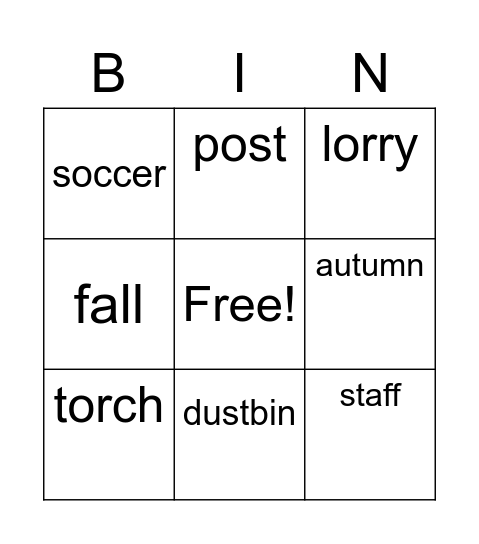 Santi's spelling words Bingo Card