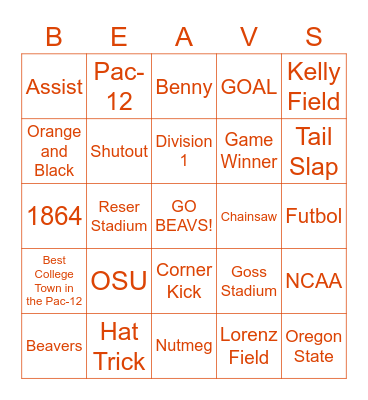 Beaver Bingo Card