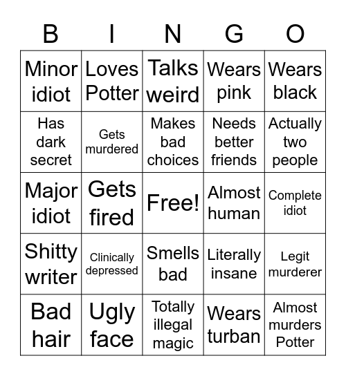 DADA Bingo Card