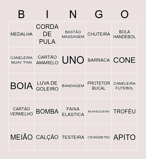 BINGO ESPORTES Bingo Card