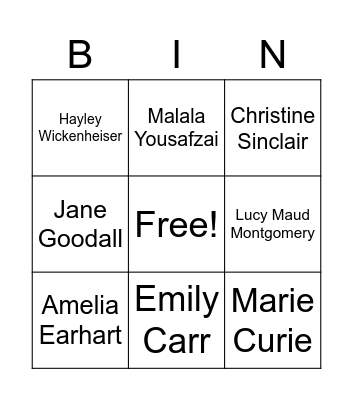 International Day of the Girl Bingo Card