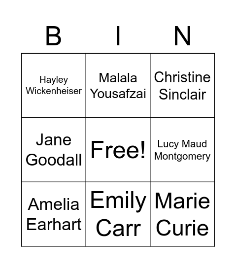 International Day of the Girl Bingo Card