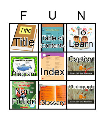 Non-Fiction Text Features Bingo Card