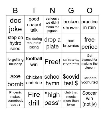 TP Bingo Card