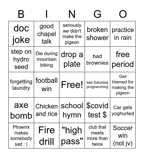 TP Bingo Card
