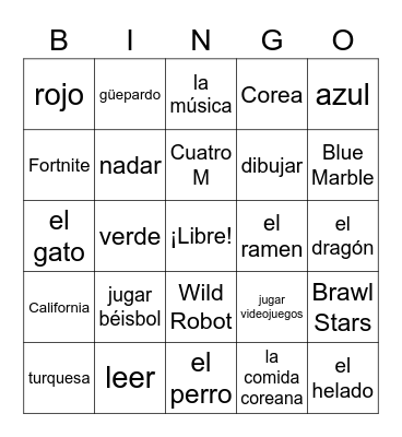 4 McQueen Bingo Card