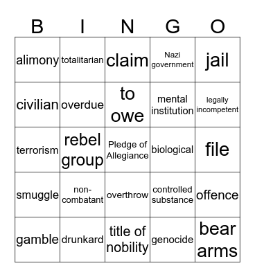 N-400 BINGO Card