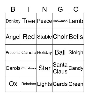Christmas Bingo Card