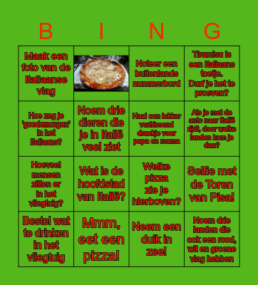 De Grote Italië-bingo van Mirte & Olaf Bingo Card