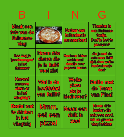 De Grote Italië-bingo van Mirte & Olaf Bingo Card