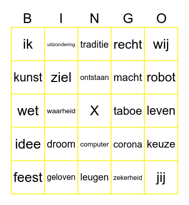 Filosofisch Bingo! Bingo Card