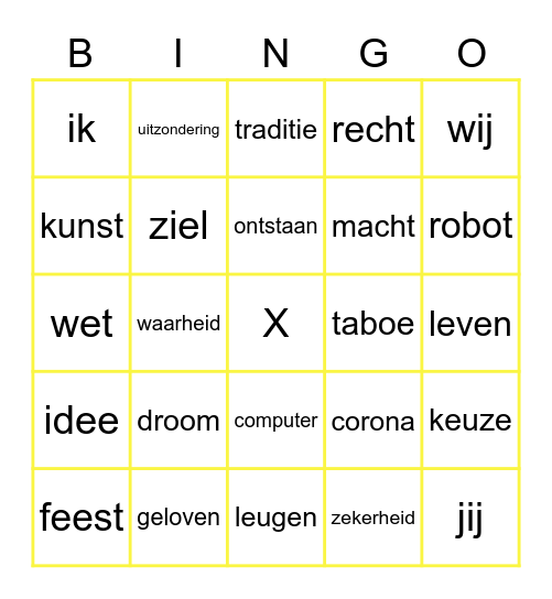 Filosofisch Bingo! Bingo Card