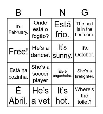 Revisão Bernardo - Teacher Giovana Bingo Card