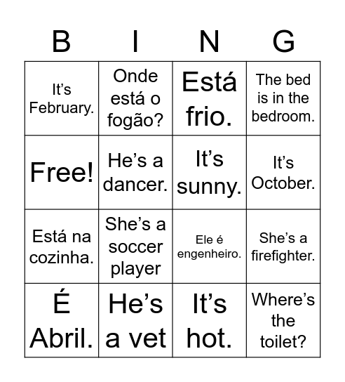 Revisão Bernardo - Teacher Giovana Bingo Card