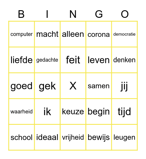 Filosofisch bingo! Bingo Card
