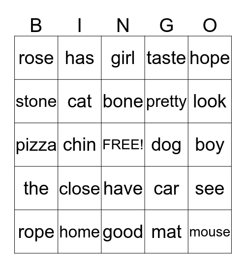 I KNOW MY SIGHT WORDS Bingo Card