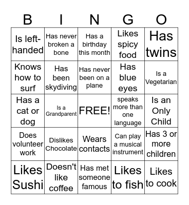 Icebreaker BINGO Card