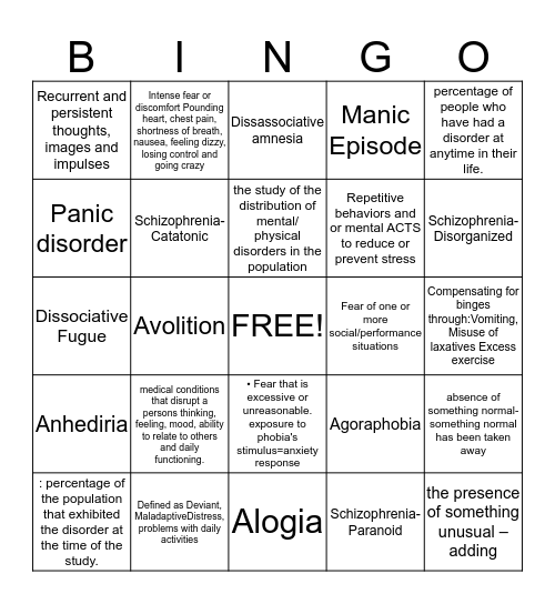 End of the year bingo  Bingo Card