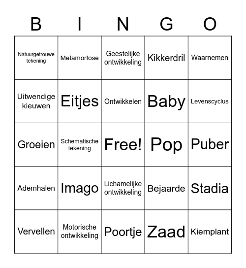 Bingo 1GA Bingo Card