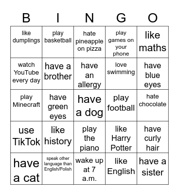 Do you... Bingo Card